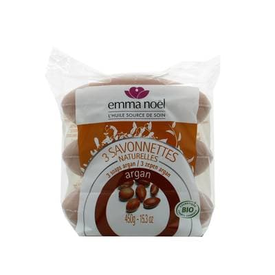 Emma Noel Savonnettes naturelles Argan Cosmébio, 3x150g