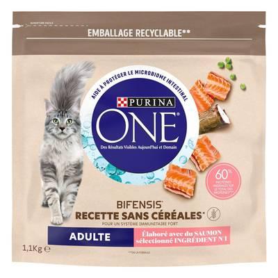 Purina - One - Croquettes Saumon sans Céréales Bisensis pour Chat Adulte