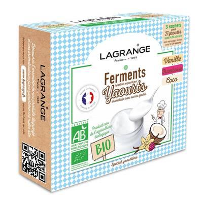 Lagrange - Ferments Lactiques Vanille, Framboise, Noix de Coco Bio 3x12g