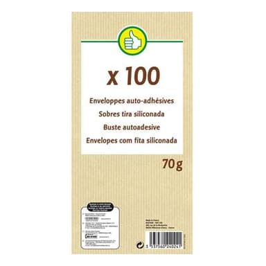 Pouce 100 Enveloppes auto-adhésives, Dimensions 110 x 220 mm