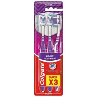Colgate Brosses à dents medium ZigZag, 3 brosse à dents