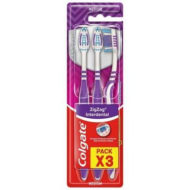 Colgate Brosses à dents medium ZigZag, 3 brosse à dents
