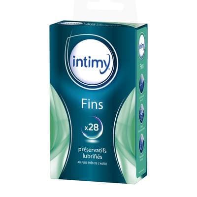 Intimy Préservatifs fins lubrifiés, 28 préservatifs