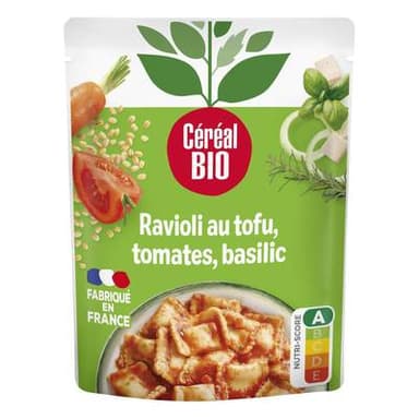 Céréal Bio Ravioli Tofu Tomates Basilic Vegan Bio, 267g