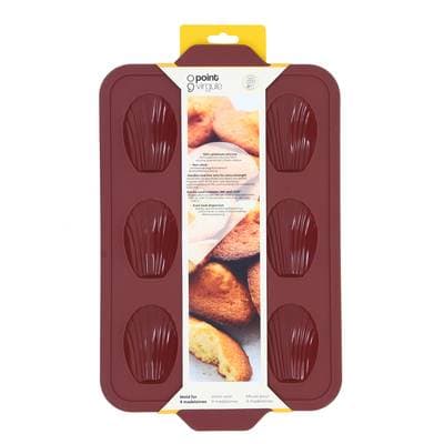 Point virgule Moule pour 9 madeleines en silicone platine Vintage Maroon