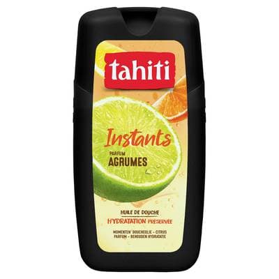 Tahiti Huile de douche Hydratation Préservée Parfum Agrumes Instants, 250ml