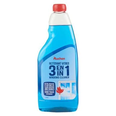 Auchan Nettoyant vitre 3en 1 recharge, 750ml