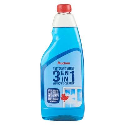 Auchan Nettoyant vitre 3en 1 recharge, 750ml