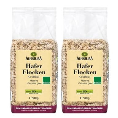 Alnatura Gros flocons d' avoine bio, Lot de 2x500g