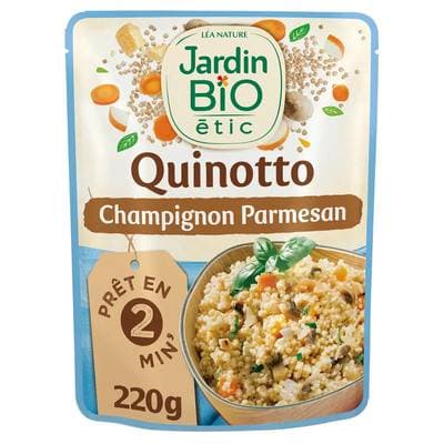 Jardin Bio Etic Quinotto Champignon Parmesan Bio en sachet micro-ondable, 220g