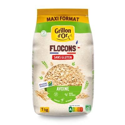 Grillon Or Flocons Avoines Sans Gluten Bio, 1kg