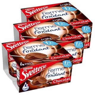Sveltesse Yaourts chocolat 1,2%mg, Lot de 2 - 4x125g