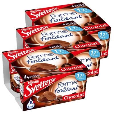 Sveltesse Yaourts chocolat 1,2%mg, Lot de 2 - 4x125g