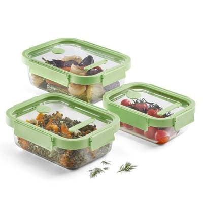 Lékué  Set 3 récipients en verre rectangulaires