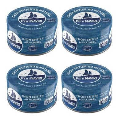 Petit Navire Thon Entier au Naturel Albacore, Lot de 2 - 2x140g