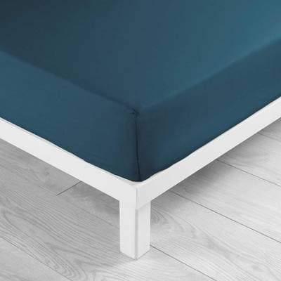 Douceur D Interieur Drap housse bleu 2 personnes, 160 x 200 cm