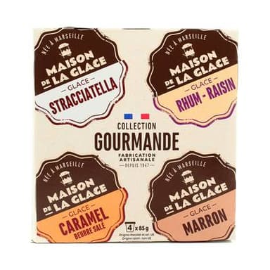 Maison de la Glace Minis Pots Saveurs Gourmandes, 4 pots - 340g