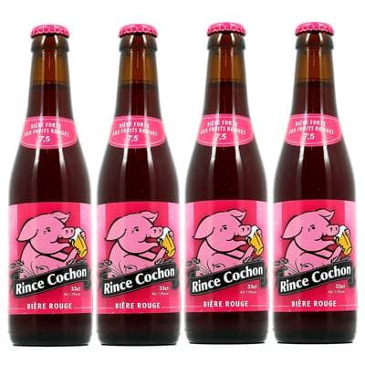 Rince Cochon Bière à la cerise 7.5°, Lot de 4x33cl