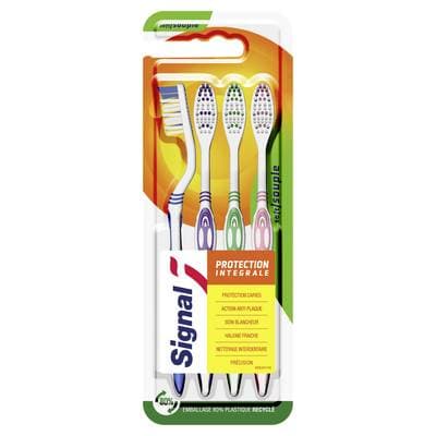 Signal Brosse à dents protection intégrale souple, 4 brosse à dents