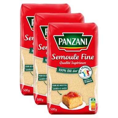Panzani Semoule fine, Lot de 3x500g