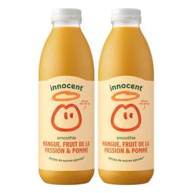 innocent Smoothie Mangue & Passion - 1, 2, 3, Soleil, Lot de 2x75cl