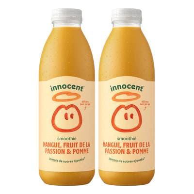 innocent Smoothie Mangue & Passion - 1, 2, 3, Soleil, Lot de 2x75cl
