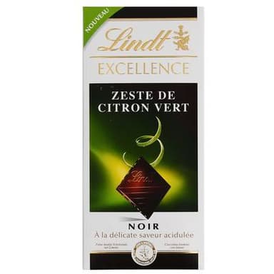 Lindt Chocolat noir zeste de citron vert, 100g