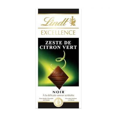 Lindt Chocolat noir zeste de citron vert, 100g