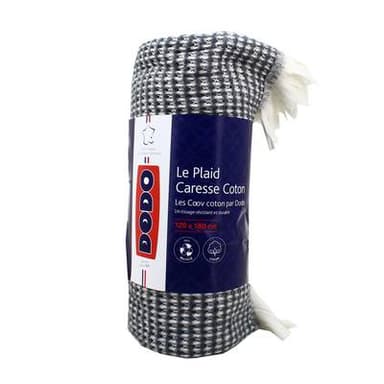 Dodo Plaid Caresse coton nid abeille, 120 x 180 cm
