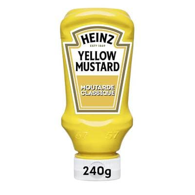 Heinz Yellow mustard classic - Moutarde classique en flacon souple squeeze Top Down, 240g