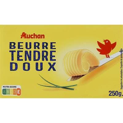 Auchan Beurre tendre doux, 250g