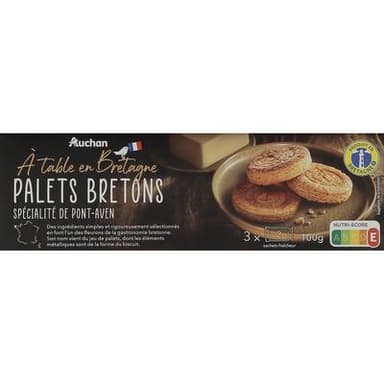 Auchan Terroir Biscuits Palets bretons, 100g