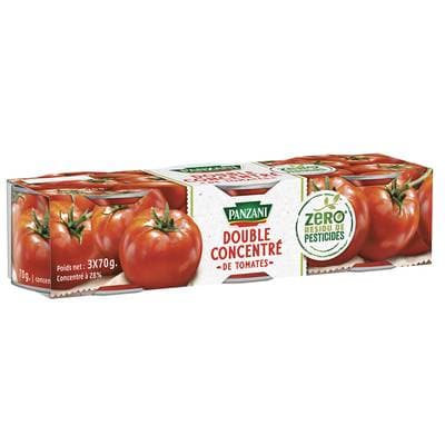 Panzani Double Concentré De Tomates Zero Résidu de Pesticides, 3x70g
