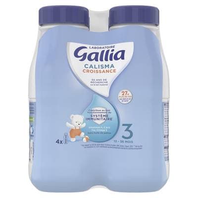 Laboratoire Gallia Lait de Croissance Calisma 3ème âge Liquide Bébé Dès 12 Mois, 4x50cl