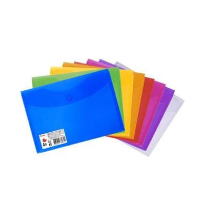 Auchan Pochette platique A4 à bouton pression, 1 pochette platique