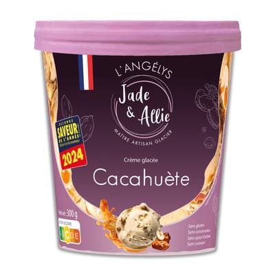 L'Angelys Crème Glacée Cacahuètes et Coulis de Caramel, 300g