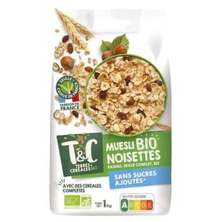 Terres et Céréales Bio Céréales Muesli noisettes sans sucres ajoutés bio, 1kg