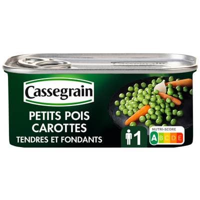 Cassegrain Petits pois carottes tendres et fondants, 130g