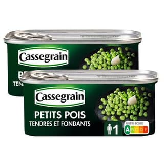 Cassegrain Petits pois tendres et fondants, Lot de 2x140g