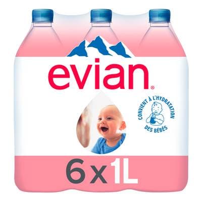 Evian Eau minérale naturelle, 6x1L