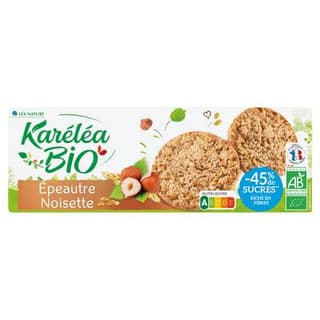 Karéléa Sablé Epeautre Noisettes Bio -45% de sucres en moins, 150g
