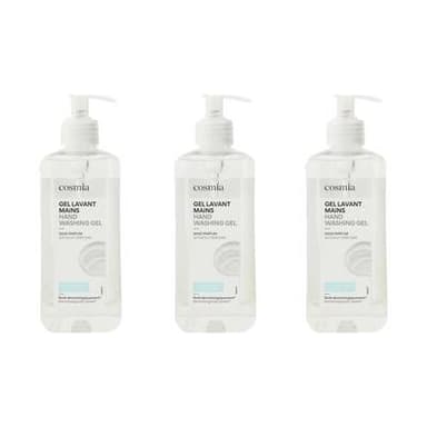 COSMIA Gel lavant mains pour peaux sensibles, Lot de 3x500ml
