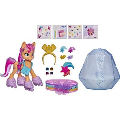 My Little Pony - Hasbro Figurine de poney 7,5 cm avec surprises et bracelet Aventure de cristal - My Little Pony, 1  figurine
