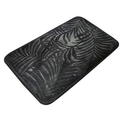 Arvix Tapis mémoire de forme uni Feuillages Noirs, 45 x 75 cm