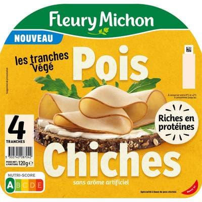 Fleury Michon Les Tranches Végé Pois Chiches, 4 tranches -120g