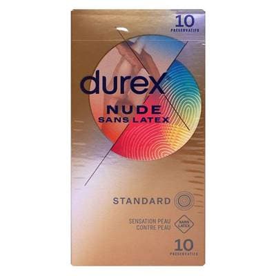 Durex Préservatif Standard Nude Sans Latex, 10 préservatifs