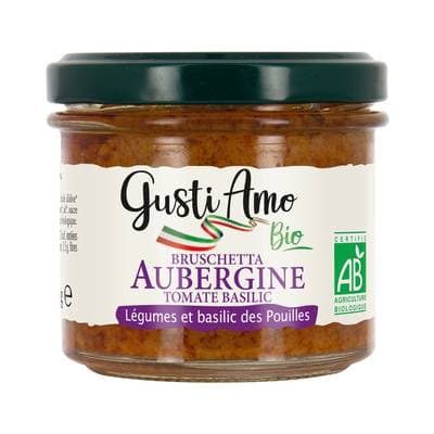 Gusti Amo Bruschetta Aubergines Tomate Basilic Bio, 100g