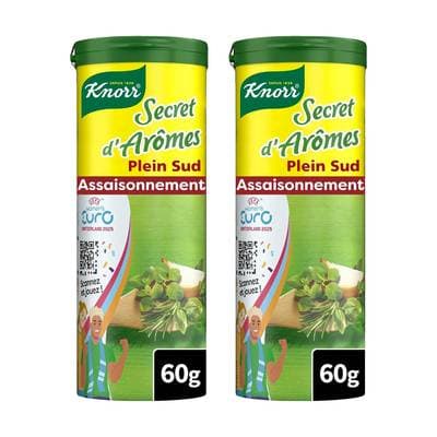 Knorr Assaisonnement poudre secret d'arôme plein sud, Lot de 2x60g