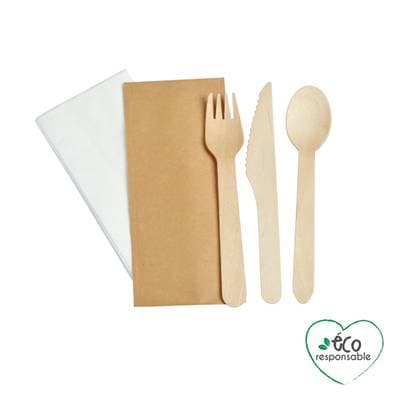 Homea Sets individuel de couverts bois, 6 set de couverts