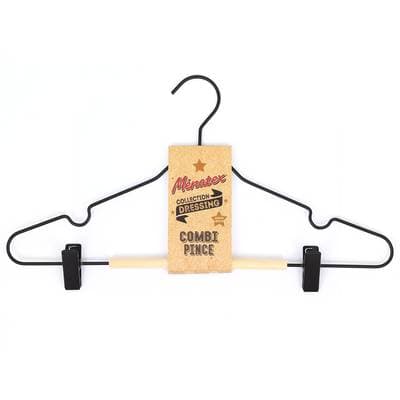 La Ménagère Cintre bois & métal avec pince combi, 1 pièce